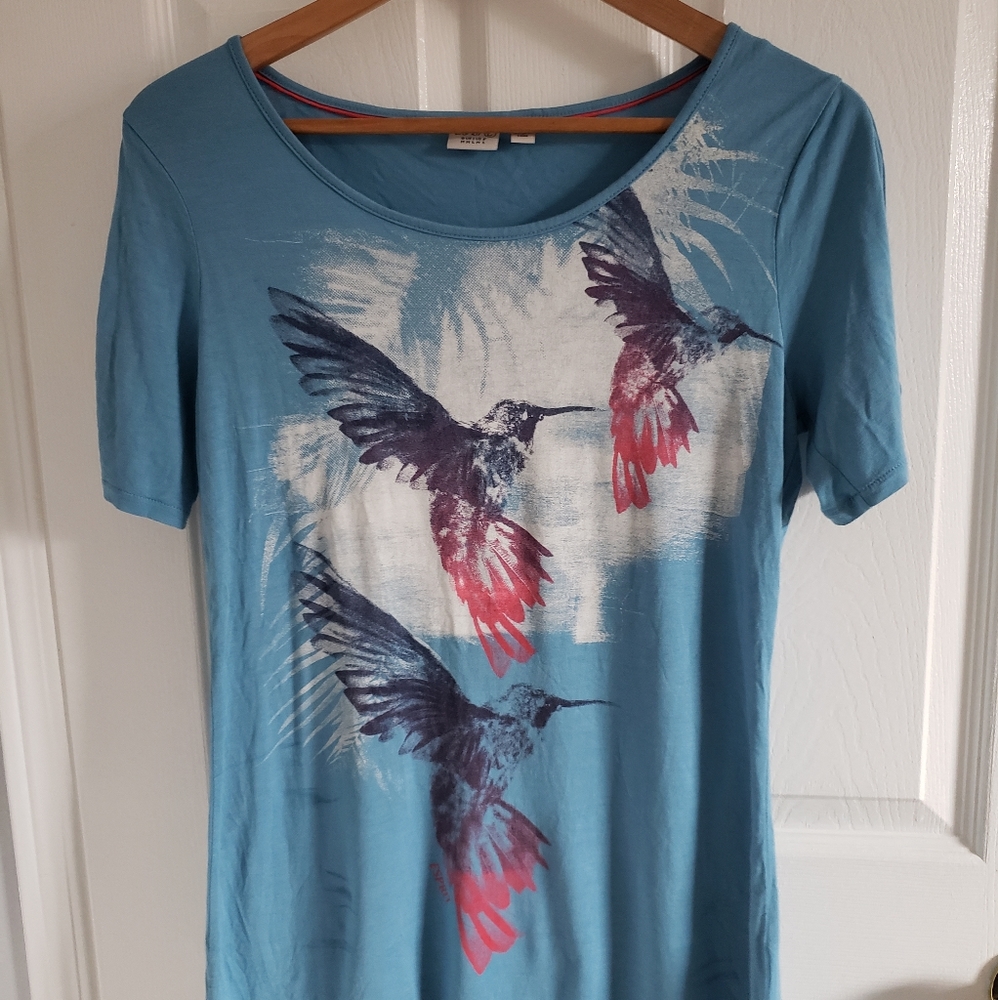 Bird Print blue tshirt
